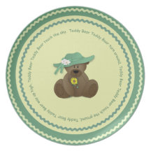 Little Girl Teddy Bear Plate