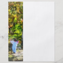 Little Girl Walking in Autumn Woods Full Colour Flyer