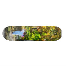 Little Girl Walking in Autumn Woods Skate Deck