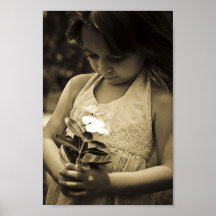 LITTLE GIRL WITH FLOWER POSTER