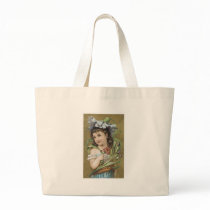 Little Girl with Flowers Trading Card Tote Bag