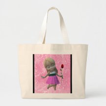 Little Girl with Rose Tote Tote Bag