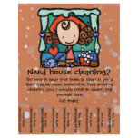 Little Girlie promotes her housecleaning business