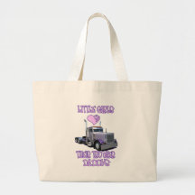 Little Girls Love Their Trucker Daddy Canvas Bag