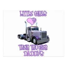 Little Girls Love Their Trucker Daddy Post Card