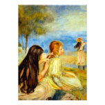 Little girls seaside beautiful Renoir painting art Custom Invites