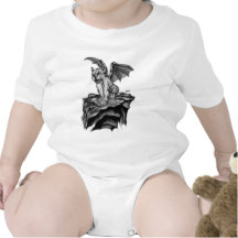 Little Golem Gargoyle - Black and white design Tshirts
