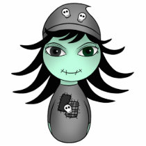 Little gothic zombie chibi girl photo cutouts