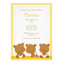 Little Green Bears Baby Shower Invitation