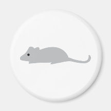 little grey mouse fridge magnet