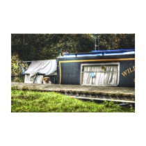 Little Guard Dog on Narrowboat canvas print canvas prints