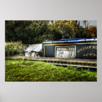 Little Guard Dog on Narrowboat poster print posters