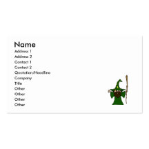 Little Guy Wizard With Big Staff Business Card Template