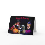 Little Halloween Witches Greeting Cards