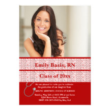 Little Heart Beats Photo Graduation Invitation