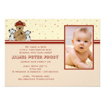 Little Hero Photo Birth Announcement