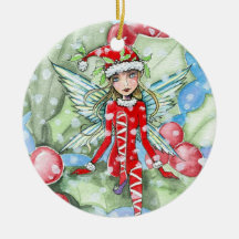 Little Holly Fairy Ornament