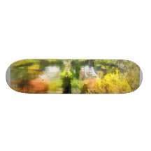 Little House by the Stream in Autumn Skateboard