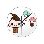 Little Ice cream house & cup cake friends Wallclock