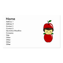 Little Kawaii Apple Boy Business Card Template