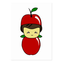 Little Kawaii Apple Boy Business Card Templates