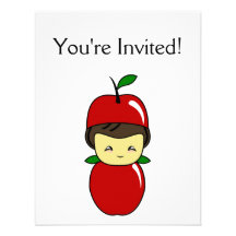 Little Kawaii Apple Boy Custom Announcement