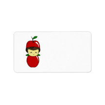 Little Kawaii Apple Boy Personalized Address Label
