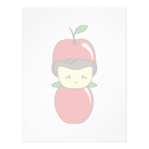 Little Kawaii Apple Boy Personalized Letterhead