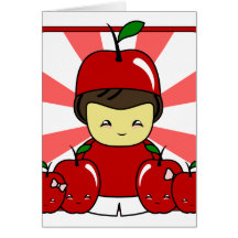 Little Kawaii Apple Boy With Apples Cards