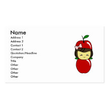 Little Kawaii Apple Girl Business Cards