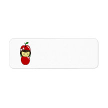Little Kawaii Apple Girl Custom Return Address Labels