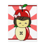 Little Kawaii Apple Girl With Seeds Post Card