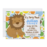 Little King Lion Birthday Party Invitation