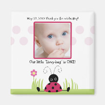 Little Ladybug Baby Shower / Birthday Favour Magne