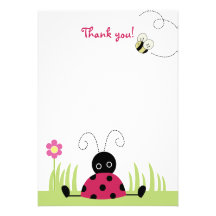 Little Ladybug Flat Thank you note cards Invitations