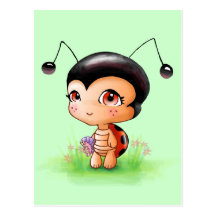Little Ladybug Girl Postcard
