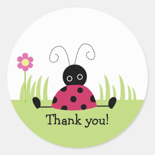 Little Ladybug Thank you Favour Stickers