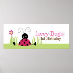 Little Ladybugs Personalized Birthday Banner Posters