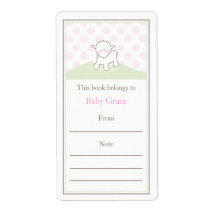 Little Lamb Bookplate Personalised Shipping Label