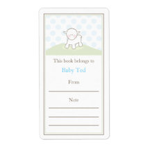 Little Lamb Bookplate Personalised Shipping Labels