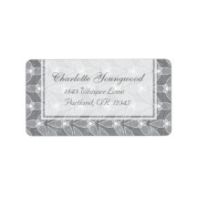 Little Leaf Elegant Address Labels - Grey