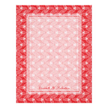 Little Leaf Personalized Letterhead - Red