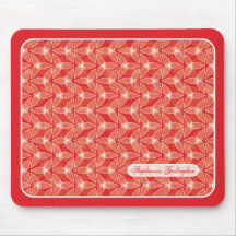 Little Leaf Personalized Mousepad - Red