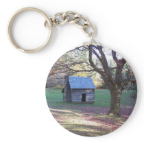 little log cabin keychain