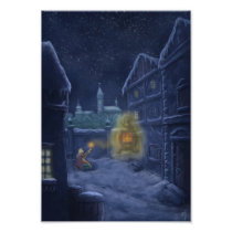 little matchstick girl holiday photo print