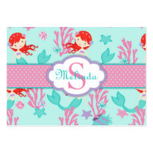 Little Mermaid Gift Tag L2 Auburn Business Card Template
