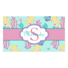 Little Mermaid Gift Tag M Blonde Business Card Templates