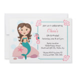 Little mermaid girl cute girly birthday invitation