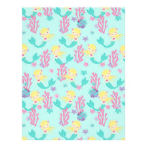 Little Mermaid Scrapbook Paper Blonde 1 Custom Letterhead