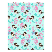 Little Mermaid Scrapbook Paper Brunette 1 Personalized Letterhead
